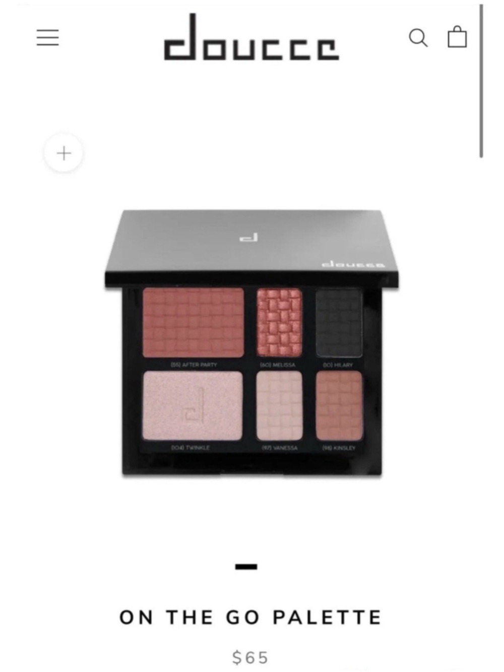 Doucce On The Go Palette - 4 Eyeshadows; 1 Highlighter; 1 Blush - SEALED Package